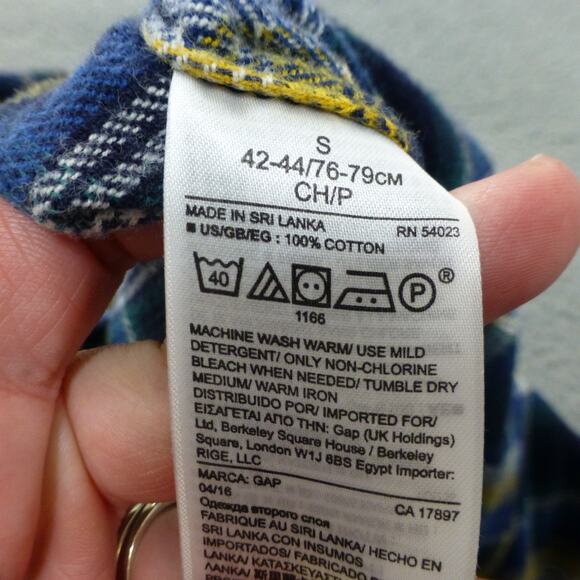 Gap Pendleton Shirt Mens Small Flannel Button Up Plaid Outdoor Blue Long Sleeve - Picture 7 of 10